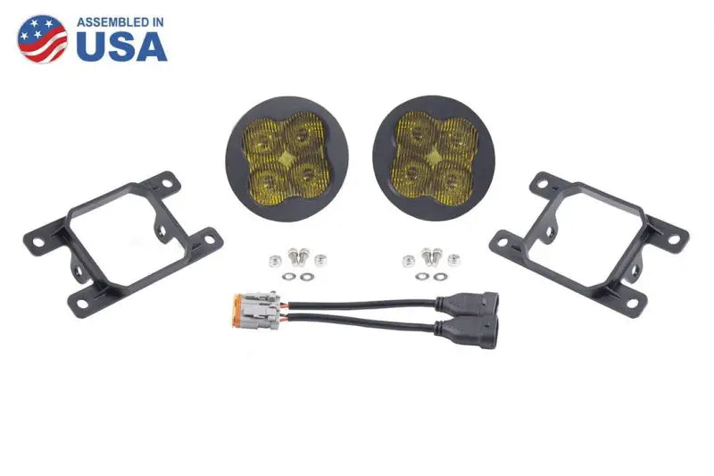 Driving/ Fog Light LED Bulb; Yellow Bulbs; 3 Inch Round; 14.5 Watt Bulbs Amp Draw 1.1 AMP At 13.2 Volt; 80x8 Degree