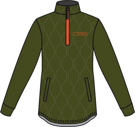 Cassandra Technical Sweater Dark Olive/Neon Orange 2X