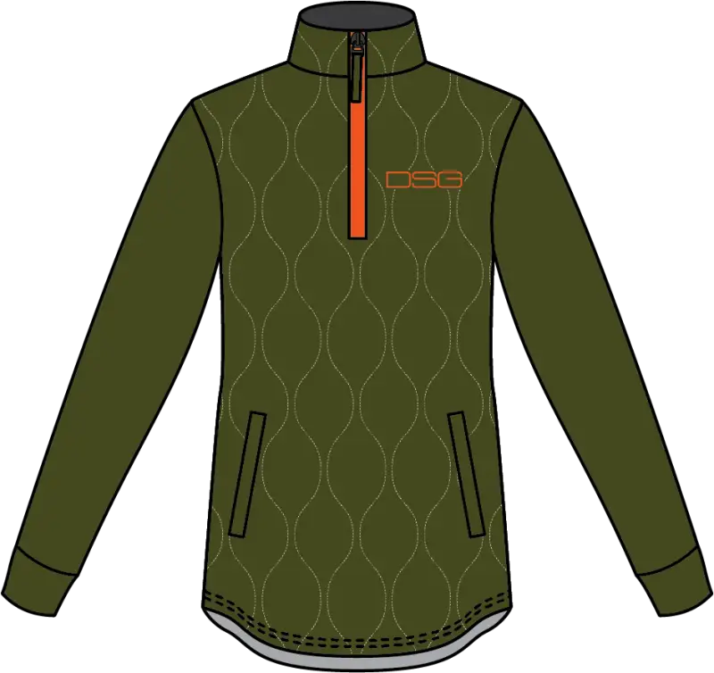Cassandra Technical Sweater Dark Olive/Neon Orange 2X