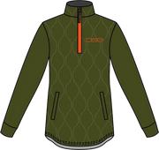 Cassandra Technical Sweater Dark Olive/Neon Orange 3X