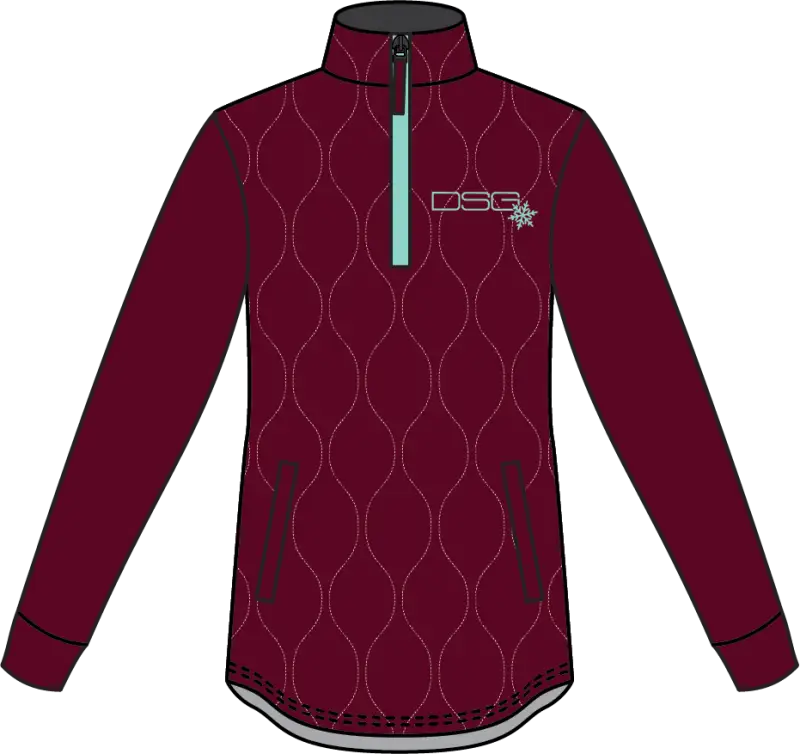 Cassandra Technical Sweater Garnet/Aqua Xs