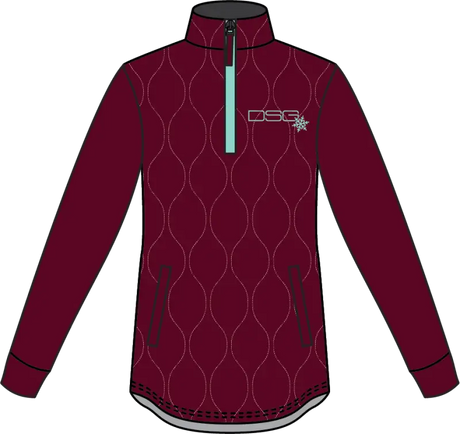 Cassandra Technical Sweater Garnet/Aqua Sm