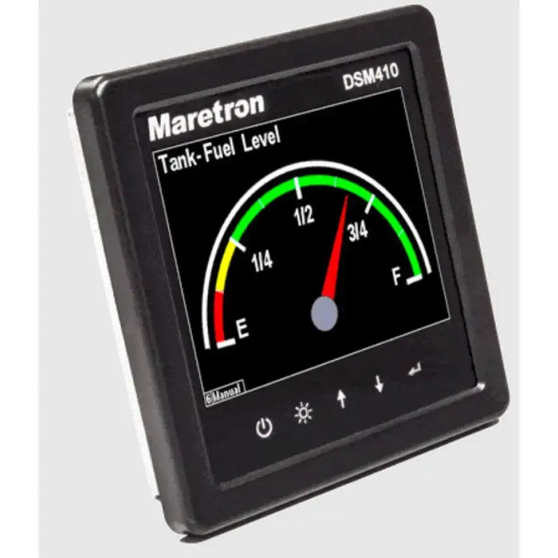 Electronic fuel level gauge on DSM410-01 Maretron instrument display for accurate readings