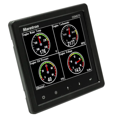 Digital engine monitoring display on Maretron DSM570-01 bright color display with high brightness