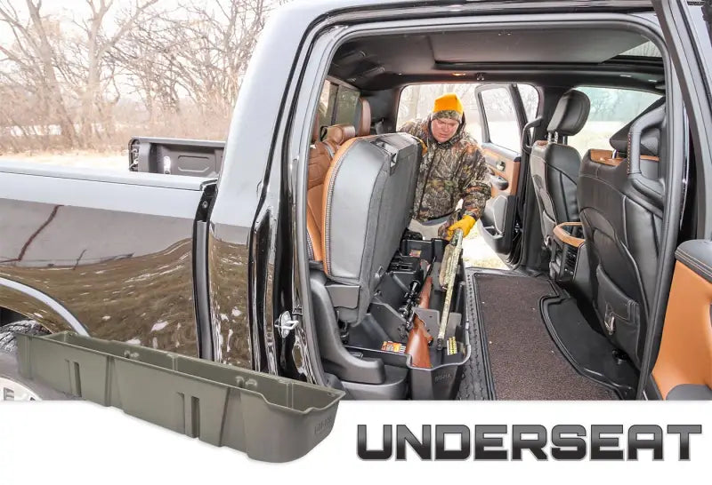 Du Ha Underseat Storage Box for Chevrolet/GMC 2014 Full-Size Trucks - Custom fit, heavy-duty construction for organized and secure storage.
