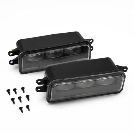Driving/ Fog Light LED Bulb; Dual Color LUXX Chip; Rectangular; 12.2 Watt; Projector Beam; 720 Lumen For White/ 716 Lumen For Yellow/ 1200 Raw Lumen; Clear Polycarbonate Lens; Alpha-Black Polypropylene Housing; 6500 Degree Kelvin White Color Temperature/ - NTP
