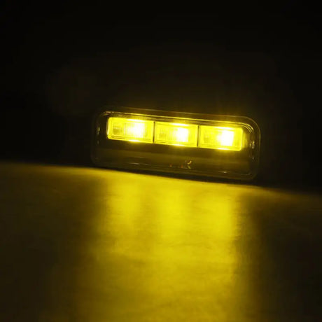 Driving/ Fog Light LED Bulb; Dual Color LUXX Chip; Rectangular; 12.2 Watt; Projector Beam; 720 Lumen For White/ 716 Lumen For Yellow/ 1200 Raw Lumen; Clear Polycarbonate Lens; Alpha-Black Polypropylene Housing; 6500 Degree Kelvin White Color Temperature/ - NTP