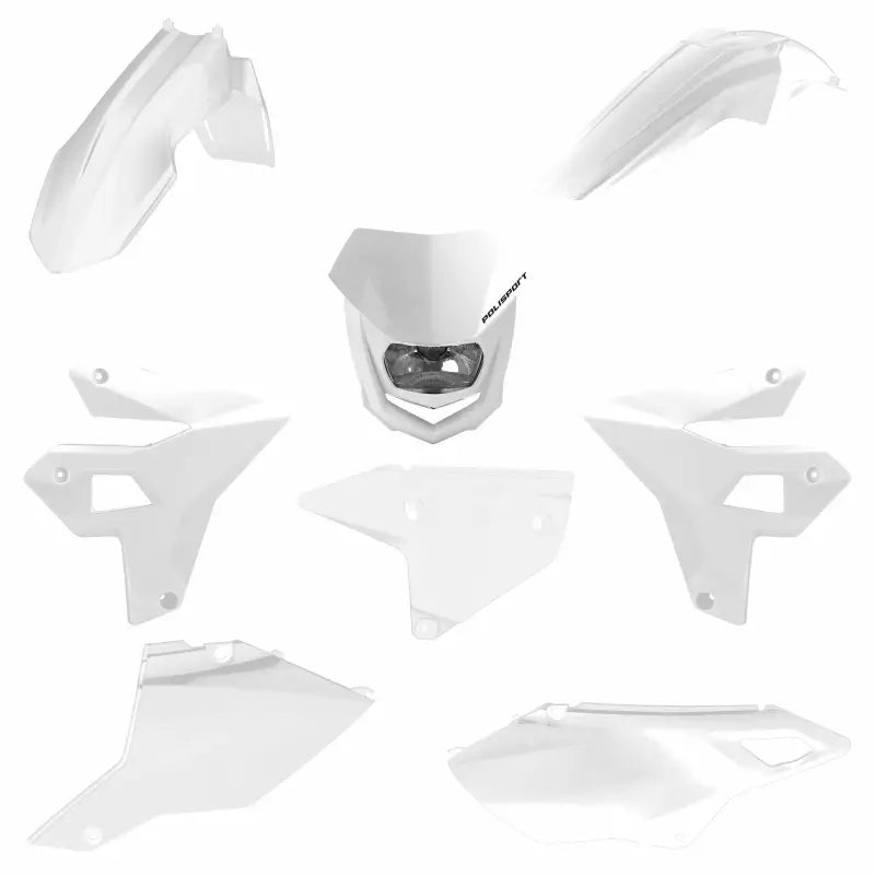 Full Plastic Kit W/ Headlight Suzuki Dr400 White - POLISPORT
