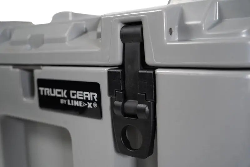 Light gray Durable Truck Gear STRCS80 TGR storage case with black latch for gear storage