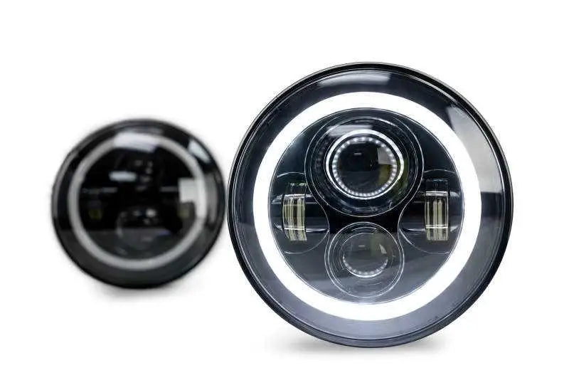 DV8 Offroad 07-18 Jeep Wrangler JK LED Projector Headlights w/ Angel Eyes 