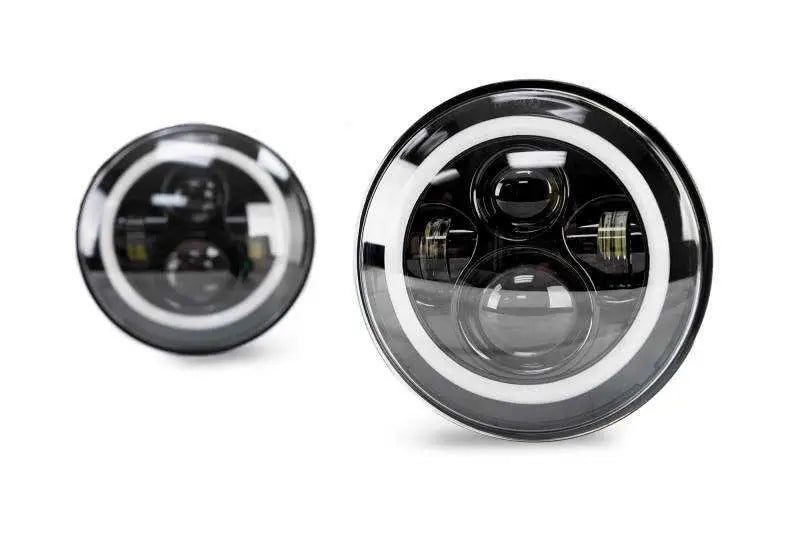 DV8 Offroad 07-18 Jeep Wrangler JK LED Projector Headlights w/ Angel Eyes 