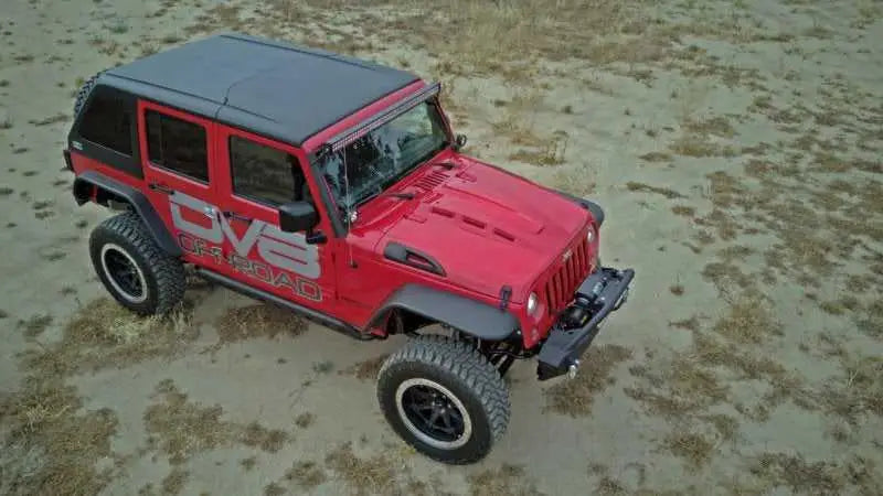 DV8 Offroad 07-18 Jeep Wrangler JK Metal Heat Dispersion Hood - Primer Black 