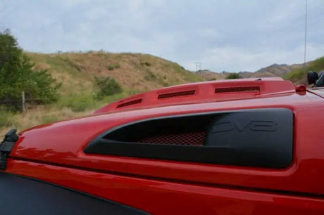 DV8 Offroad 07-18 Jeep Wrangler JK Metal Heat Dispersion Hood - Primer Black 