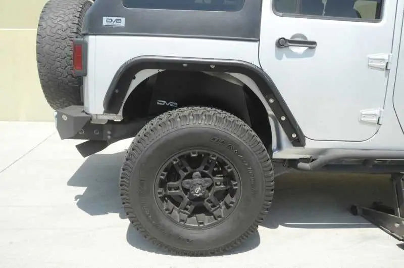 DV8 Offroad 07-18 Jeep Wrangler JK Rear Aluminum Inner Fender - Black 