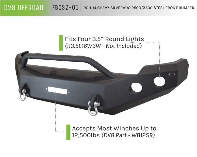 DV8 Offroad 11-14 Chevrolet Silverado 2500 Front Bumper 