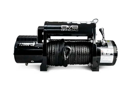 DV8 Offroad 12000 LB Winch w/ Synthetic Line & Wireless Remote - Black 