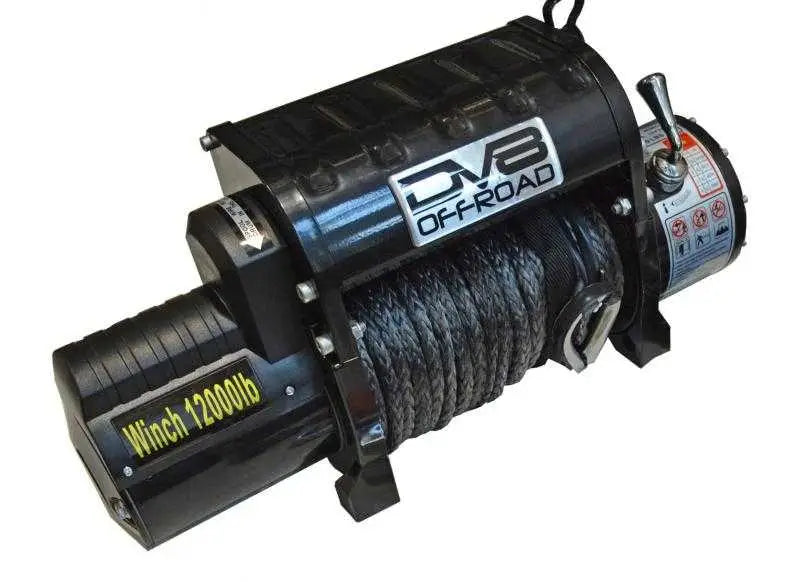 DV8 Offroad 12000 LB Winch w/ Synthetic Line & Wireless Remote - Black 