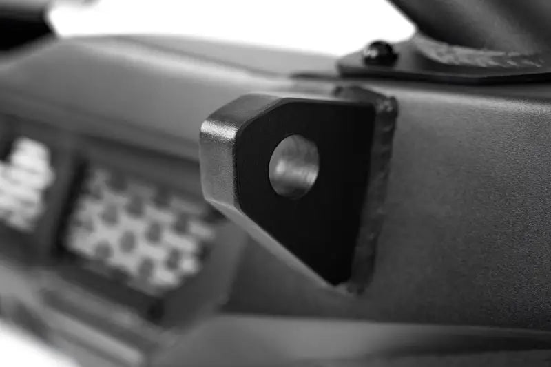 Close-up of DV8 Offroad Spec Series Front Bumper for 18-23 Wrangler JL/Gladiator JT showing detailed craftsmanship and finish.