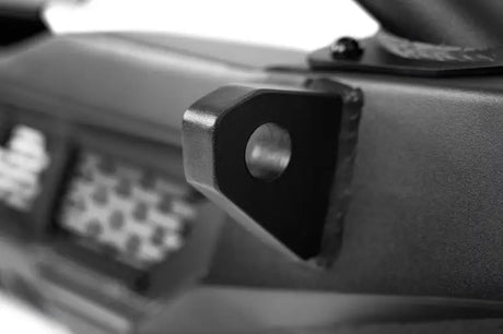 Close-up of DV8 Offroad Spec Series Front Bumper for 18-23 Wrangler JL/Gladiator JT showing detailed craftsmanship and finish.