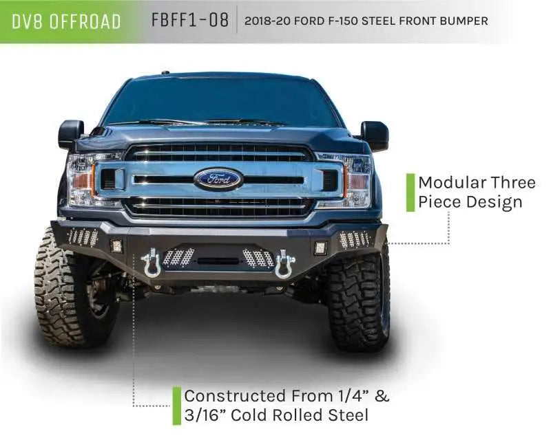 DV8 Offroad 2018+ Ford F-150 Front Bumper w/ Light Holes 