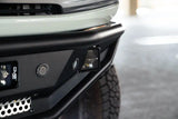 DV8 Offroad Competition Series 2021-2022 Ford Bronco Front Bumper with steel skid plate and bolt-on side gussets.