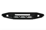 DV8 Offroad 21-22 Ford Bronco Competition Series Front Bumper with steel skid plate and bolt-on side gussets for enhanced engine protection.