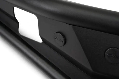 DV8 Offroad 21-22 Ford Bronco Competition Series Front Bumper, featuring low-profile, steel skid plate with bolt-on side gussets for enhanced engine protection.