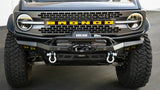 DV8 Offroad 21-23 Ford Bronco Spec Series Front Bumper with skid plate and integrated winch mount.
