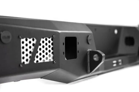 DV8 Offroad 21-23 Ford F-150 MTO Series Rear Bumper with gusseted steel construction and aluminum accent panels.