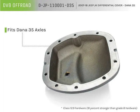 DV8 Offroad HD Dana 35 Diff Cover Cast Iron Gray Powdercoat 