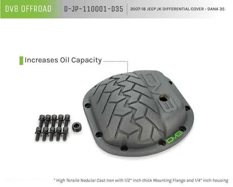 DV8 Offroad HD Dana 35 Diff Cover Cast Iron Gray Powdercoat 