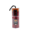 Clear cylindrical package with DYN-1157AM ODX Dynamite Series alarm clock and orange LED bulb
