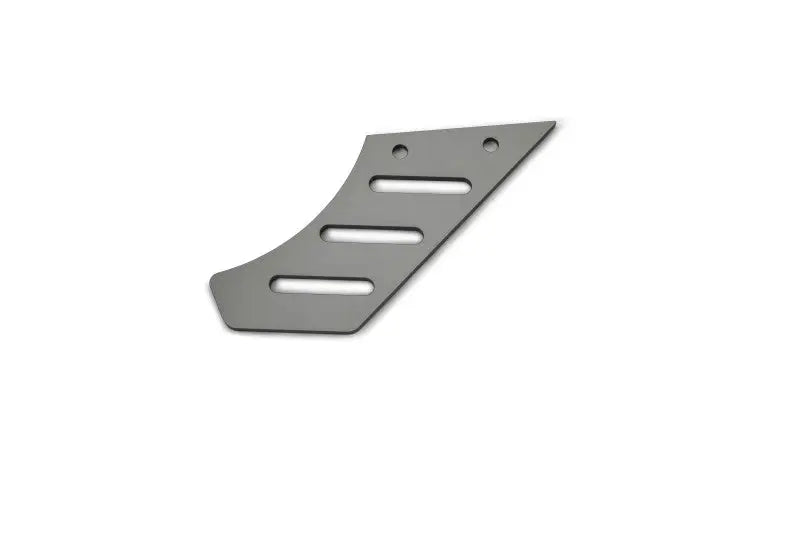 Gray metal bracket with slots and holes for Dynojet Pan America chain guard