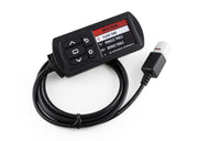 Black handheld Dynojet Power Vision 3 tuner with color display and USB cable for Yamaha Wolverine X2