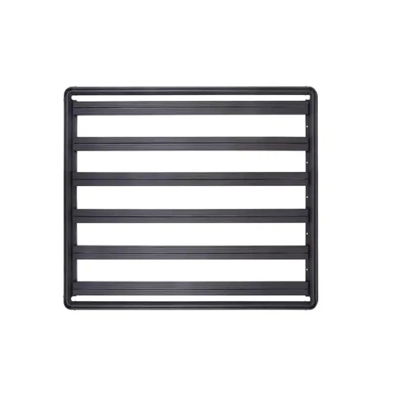 Black metal roof rack on DZ7357049HP Dee Zee Hex Platform for pickup trucks