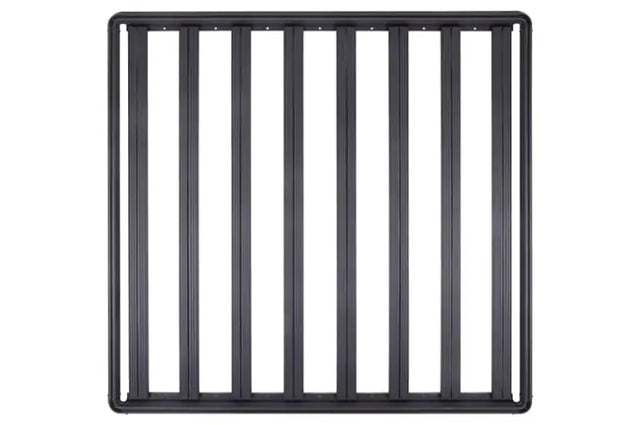 Black metal roof rack on DZ7365065HP Dee Zee Hex Platform 65x65 wide and long
