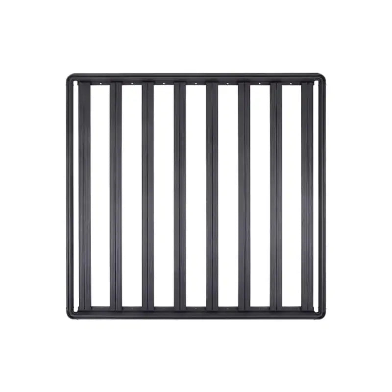 Black metal roof rack on DZ7365065HP Dee Zee Hex Platform 65x65 wide and long