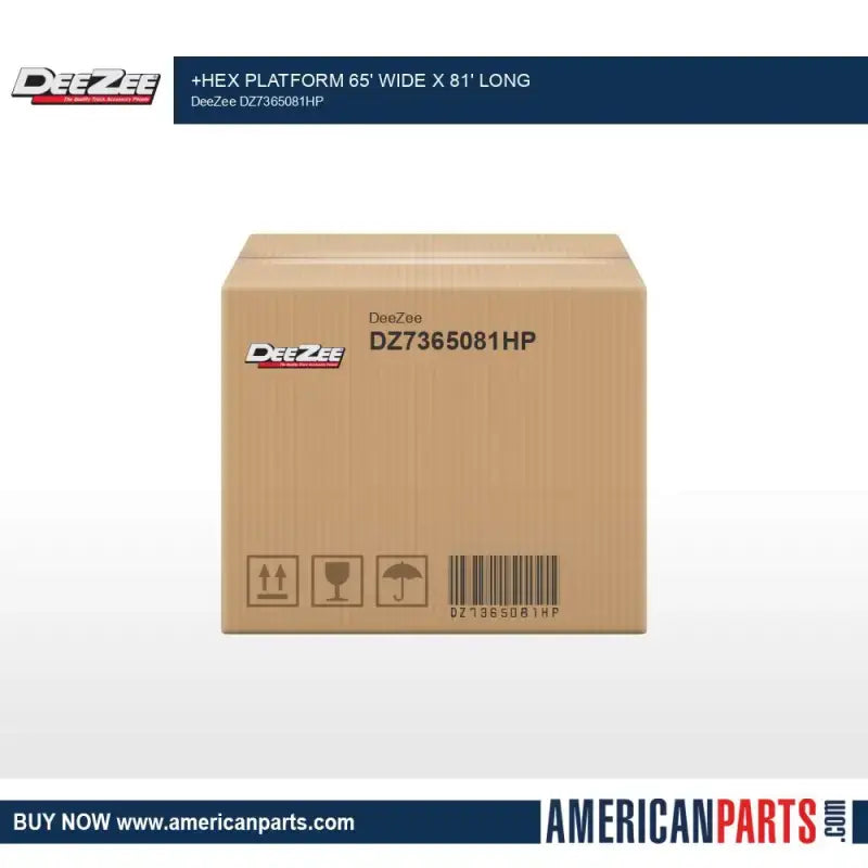 Cardboard box with shipping labels under dz7365081hp dee zee platform design