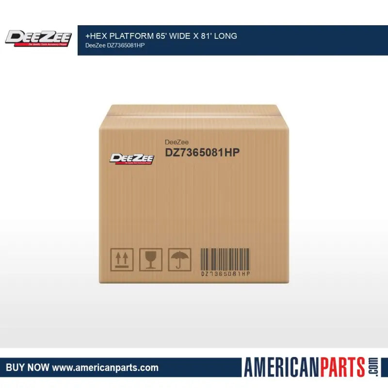Cardboard box with shipping labels under dz7365081hp dee zee platform design