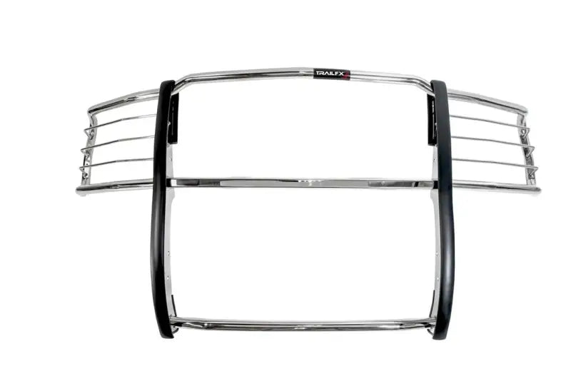 Chrome grille guard with black uprights for Ford Ranger E0037S Trailfx grille guard