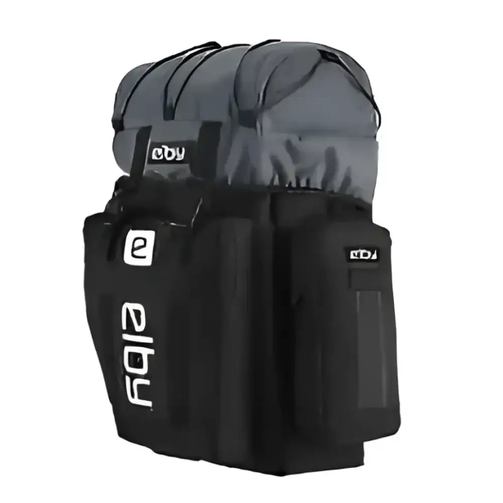 Elby Bikes E08151 Pannier Bag, Black with White Logo, Versatile and Durable Storage Solution for Cycling Enthusiasts.