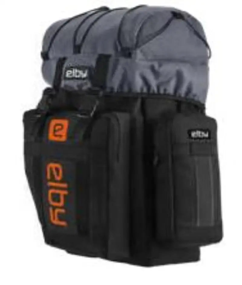 E08152 Elby Bikes Pannier Bag Black W/Orange Logo - Bicycle
