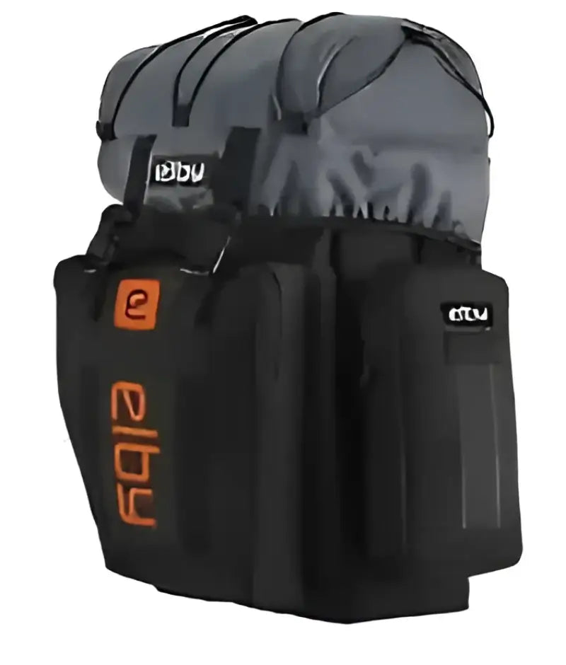 E08152 Elby Bikes Pannier Bag Black W/Orange Logo - Bicycle