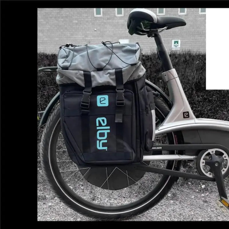 E08158 Elby Bikes Pannier Bag Blk W/Malibu Blue Logo - Bicycle