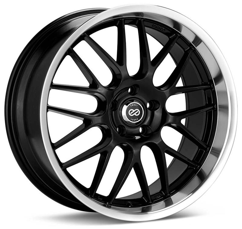 Enkei 469-880-1240BK Enkei Lusso 18x8 40mm Offset 5x120 Bolt Pattern Black w/ Machine Lip Wheel