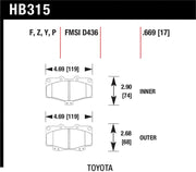 Hawk Performance HB315F.669 Hawk HPS Street Brake Pads