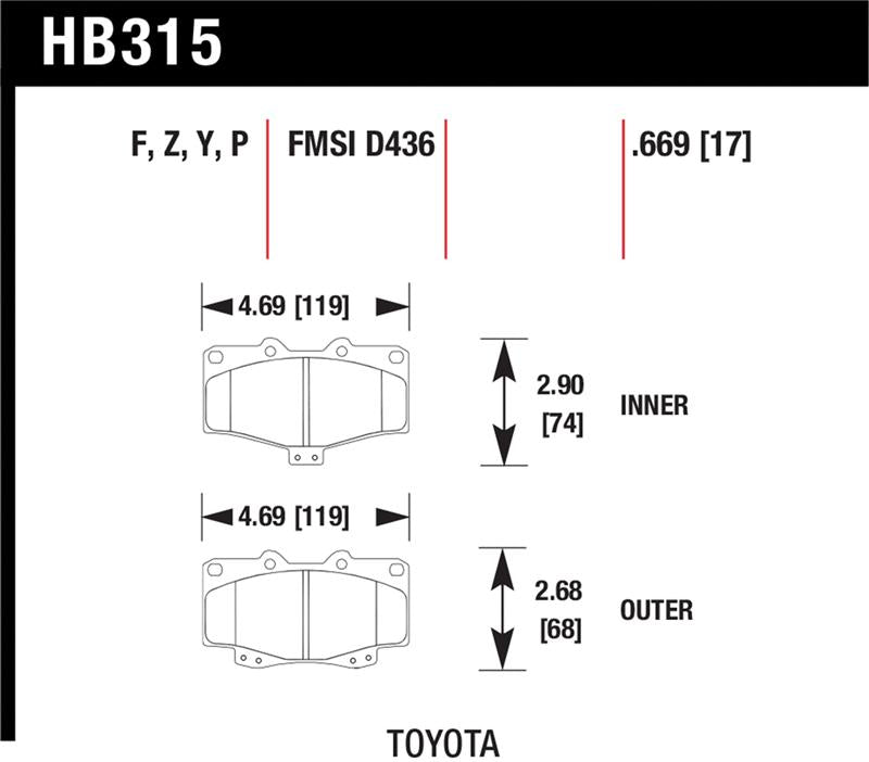 Hawk Performance HB315F.669 Hawk HPS Street Brake Pads