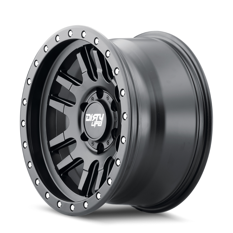 Dirty Life 9309-7973MB12 Dirty Life 9309 Canyon Pro 17x9/5x127 BP/-12mm Offset/71.5mm Hub Matte Black Wheel - Beadlock