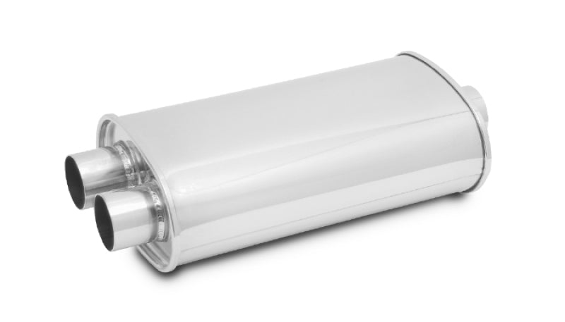 Vibrant 1111 Vibrant StreetPower Oval Muff 5in x 9in x 15in long body 3in in I.D. x dual 2.5in out Center-Dual