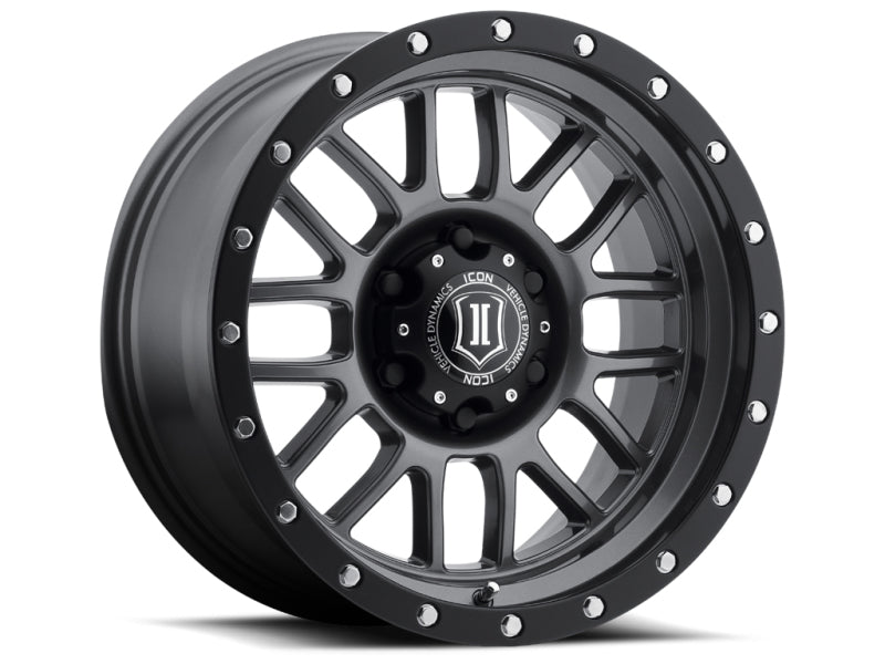 ICON 1220908150GM ICON Alpha 20x9 8x170 0mm Offset 5in BS 125.2mm Bore Gun Metal Wheel - 1220908150GM